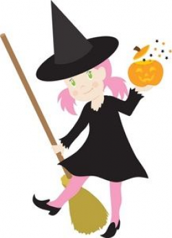 Witch Clipart Image: Clipart Image of a Young Witch With a ...