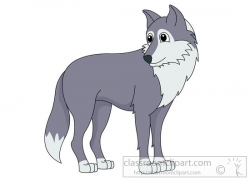 Wolf clipart gray wolf standing clipart clipart - Clipartix