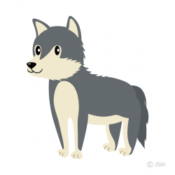 Cute Wolf Clipart Free Picture｜Illustoon