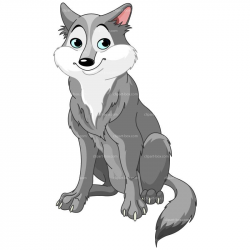 CLIPART SITTING WOLF | Royalty free vector design | I'll just use my ...