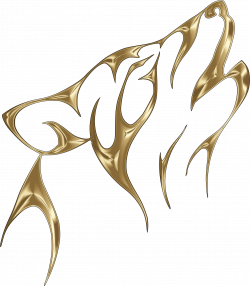 Clipart - Polished Copper Tribal Wolf No Background