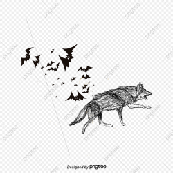 Creative Wolf And Bat Flying, Wolf Clipart, Bat Clipart ...