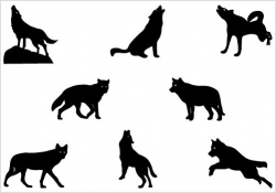 Wolf Silhouette Vector Graphics | Silhouette Clip Art ...