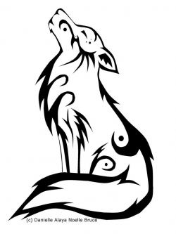 Tribal howling wolf clipart - Clip Art Library