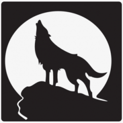 Banner Black And White Library Mountains Clipart Wolf - Wolf ...