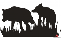 Walking wolves in nature silhouette clipart free design ...