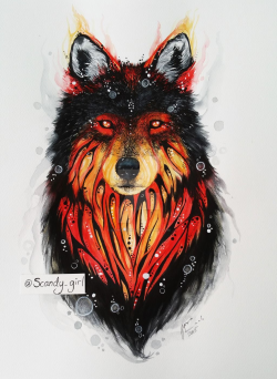 Fire wolf by Scandycurll.deviantart.com on @DeviantArt | Art ...