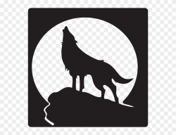 Free Clip Art Wolves - Wolf On Rock Drawing - Png Download ...
