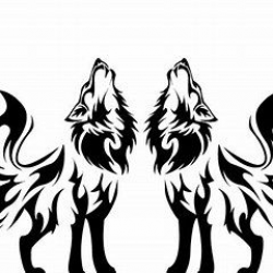 Two Wolves Silhouette Clip Art | Winter svgs in 2019 ...