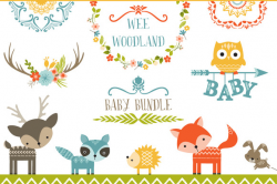 Baby woodland creatures clipart background - Clip Art Library