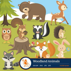 Woodland Animals clip art, Forest animal clipart images ...
