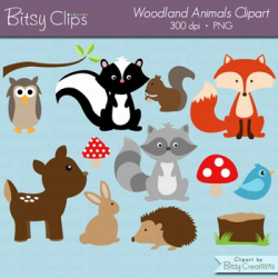 Woodland Animals Clipart Commercial Use WITH Black and White ...