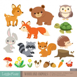 Woodland Animals Digital Clipart and Papers | Products ...