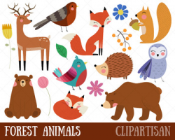 Forest Animals Clip Art, Woodland Animals Printable
