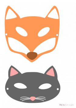 Masques renard et chat à imprimer | champignon mignon | Pinterest