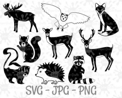 Woodland Clipart, Forest Animals SVG, Woodland Animals SVG ...