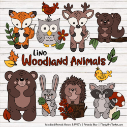 Free Woodland Animals Clipart & Vectors - Mandy Art Market