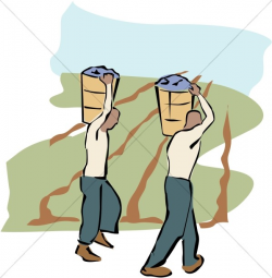 Two Field Workers Clipart | Harvest Day Clipart