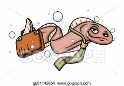 Vector Art - Cartoon business eel fish. Clipart Drawing ...