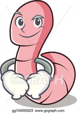 Vector Art - Smirking worm character cartoon style. EPS ...