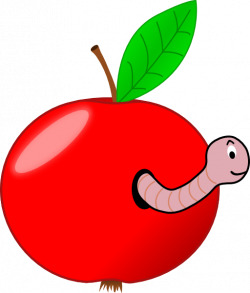 Red Apple With A Worm Clipart | i2Clipart - Royalty Free Public ...