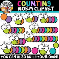 Counting Worm Clipart {Build a worm Clipart}