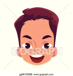 Vector Illustration - Young man face, wow facial expression ...