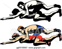 Vector Clipart - Fighting wrestlers. Vector Illustration ...