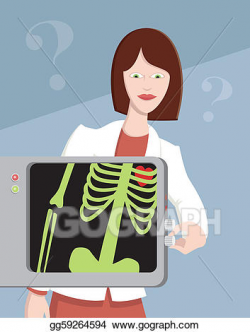 Clip Art Vector - Doctor with x-ray machine. Stock EPS ...
