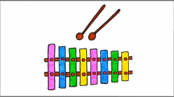 How to Draw Xylophone Сolours for kids with Colored Markers