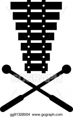 Vector Clipart - Xylophone with crossed mallets. Vector ...