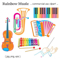 Music Clipart, Tuba Clipart, Xylophone Clipart, Piano Clipart, Accordion  Clipart, Violin Clipart, Conductor Clipart, Digital Download