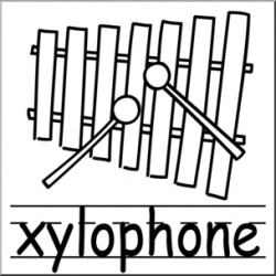 Clip Art: Basic Words: Xylophone B&W Labeled I abcteach.com ...