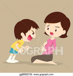 Vector Illustration - Angry boy shouting with mom. Stock ...