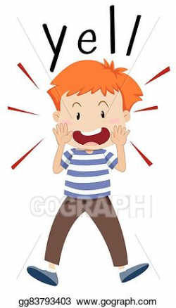 Vector Art - Boy yelling out for something. EPS clipart ...