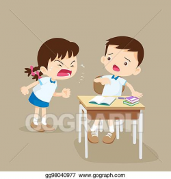 EPS Vector - Angry girl shouting at friend. Stock Clipart ...