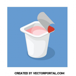 Yogurt in plastic cup vector clip art | Food and drink ...