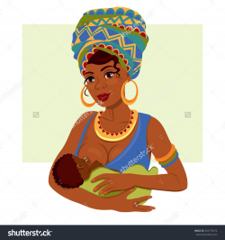 Young African-American mother holding her newborn baby child ...