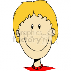 A Young Boy with Blonde hair and Red Shirt Smiling clipart. Royalty-free  clipart # 158765
