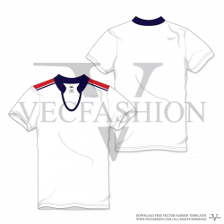 Men Rounded V-neck Sport T-shirt Vector Template | Technical Drawing ...