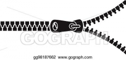 Vector Art - Black zip. Clipart Drawing gg98187662 - GoGraph
