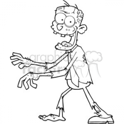 5075-Cartoon-Zombie-Walking-With-Hands-In-Front-Royalty-Free-RF-Clipart-Image  clipart. Royalty-free clipart # 386245