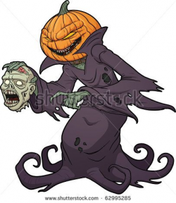 scary pumpkin cartoon | Scary Halloween pumpkin monster ...