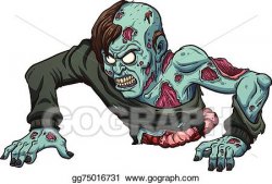 Vector Stock - Crawling zombie. Clipart Illustration ...