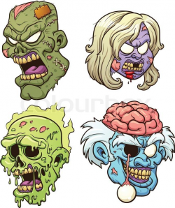 Stock vector of 'Cartoon zombie heads. Vector clip art ...
