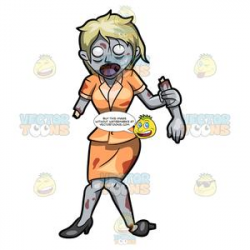 A Lady Zombie Holding Her Removed Arm