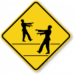 Zombie Crossing Symbol Sign, SKU: K2-0582